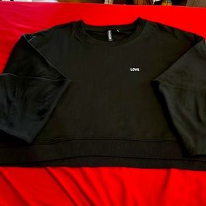H&M Black Sweatshirt with LOVE Logo on the left side NEW